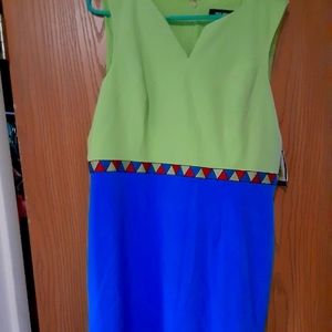 NWT Nine West sz 12 Green & Blue Dress